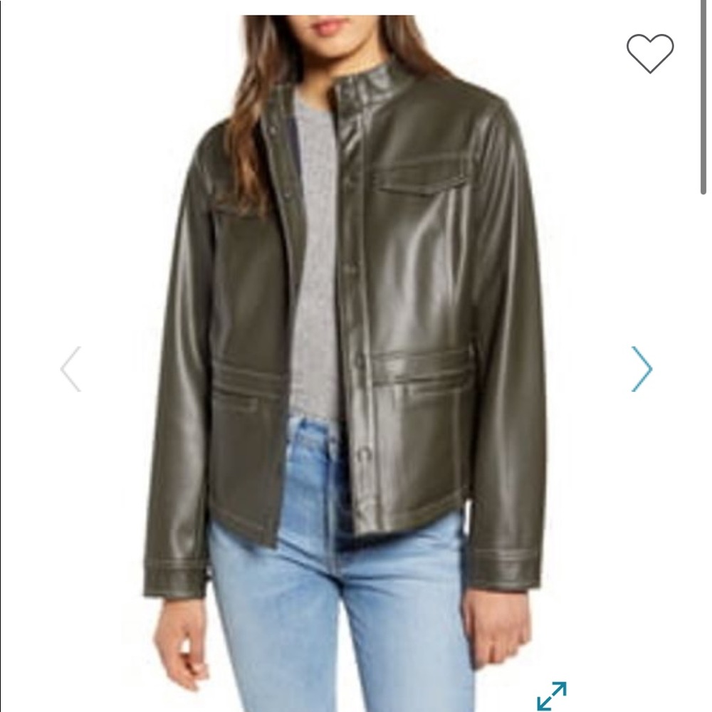 Sam Edelman Faux Leather Shirt Jacket, S, New!